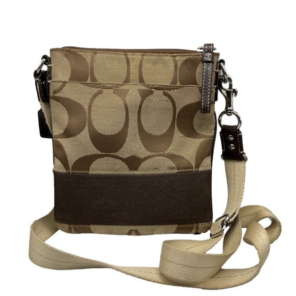 COACH Brown Signature Canvas Crossbody - Picture 1 of 7